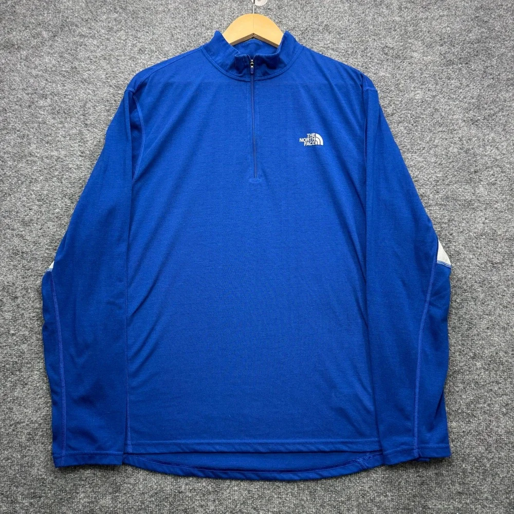 The North Face VaporWick 1/4 Zip Pullover Mens XL Blue Long Sleeve Running